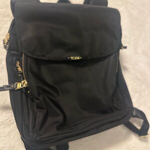 Tumi Black and Gold Women Backpack